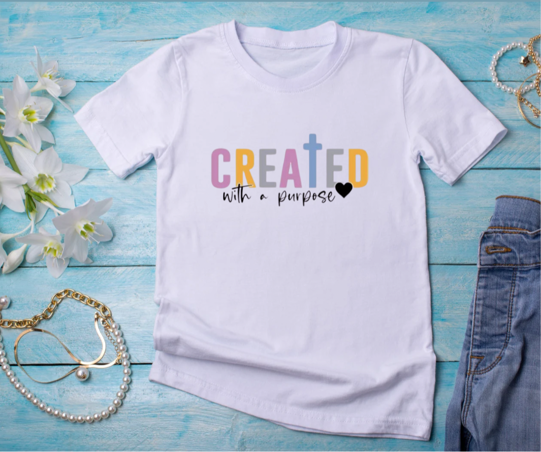 “Created with a Purpose” T-shirt Softstyle Variety of Colors Available