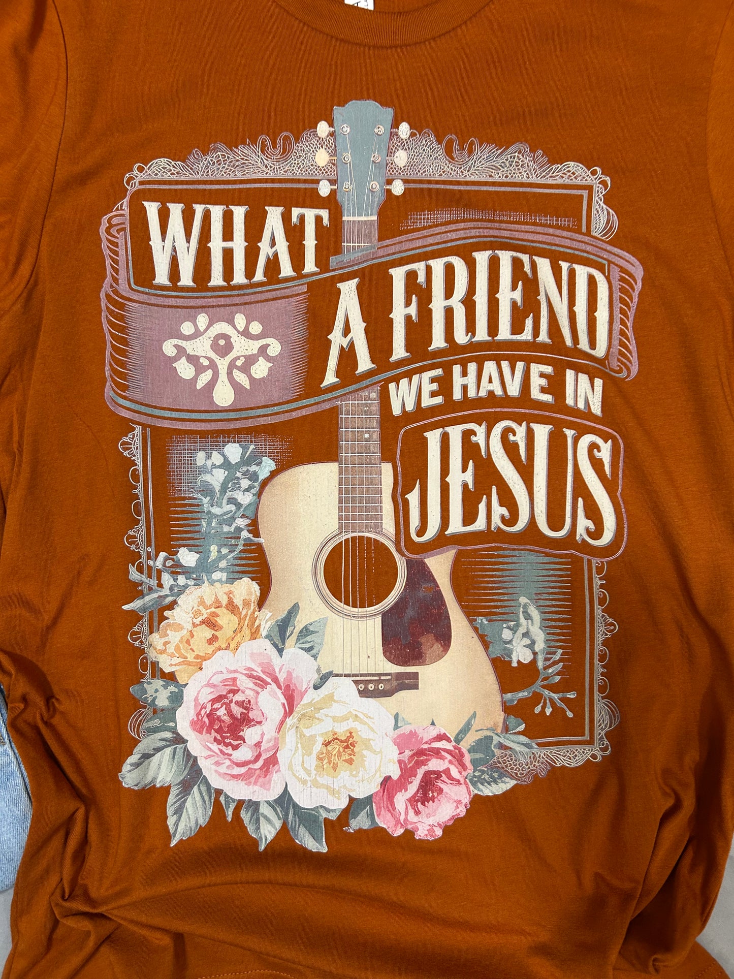 "What a Friend We Have in Jesus" Vintage Cowgirl Aesthetic Christian Tshirt Bella+Canvas