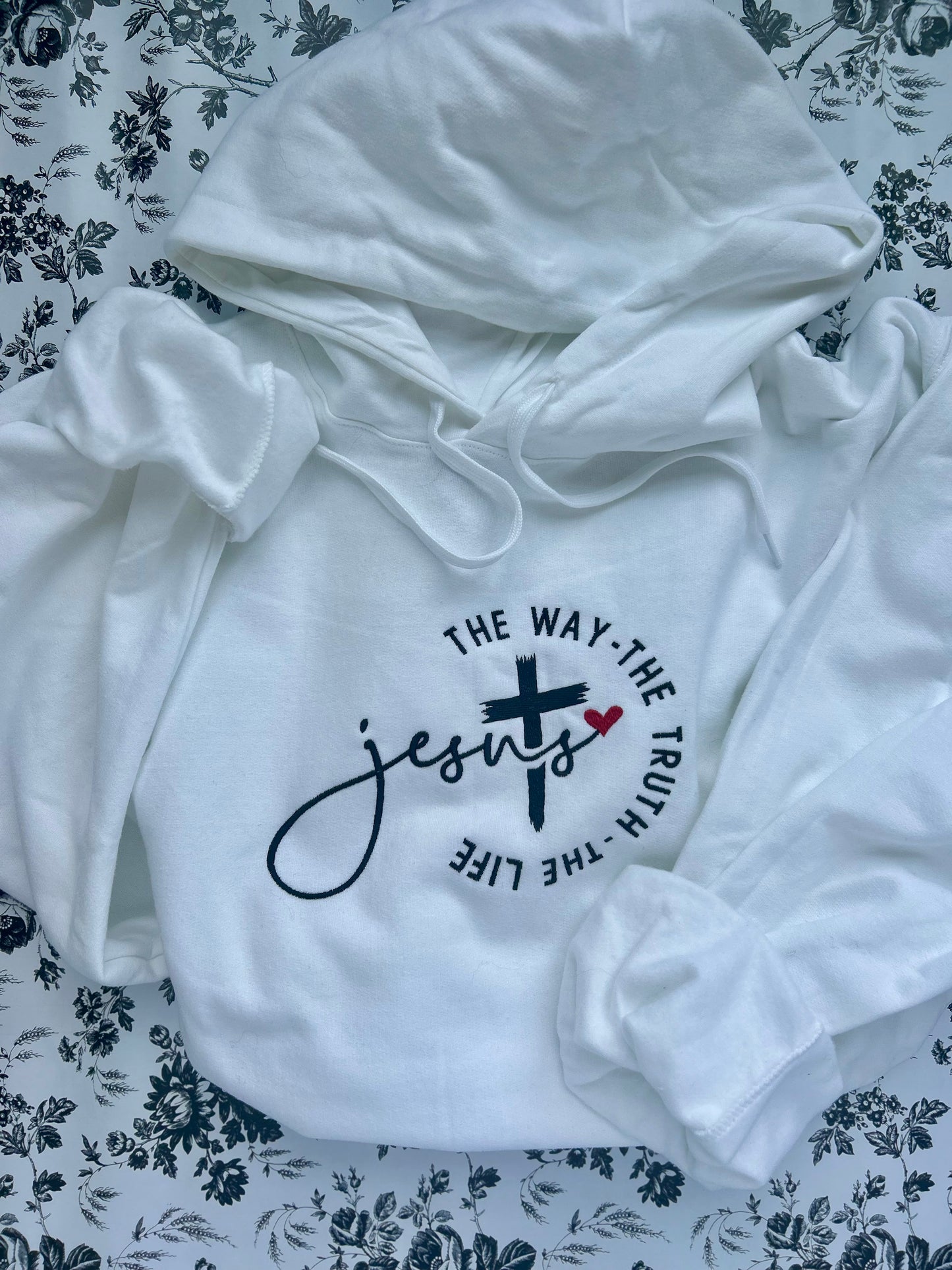"Jesus the Way the Truth the Life" Hoodie Embroidered Soft Style Gildan Sweatshirt