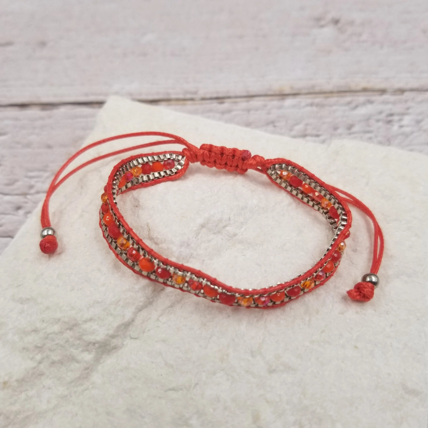 Bracelet: Red Venice Style Friendship Bracelet