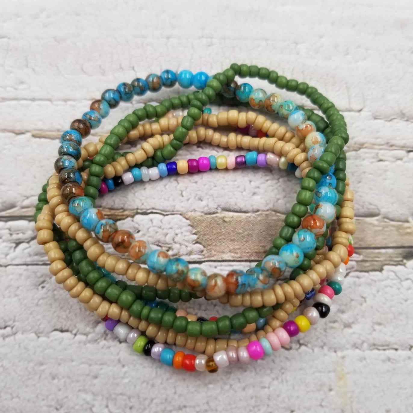 Bracelet: Multi Layered Boho Miyuke Bead Bracelet #1 Set