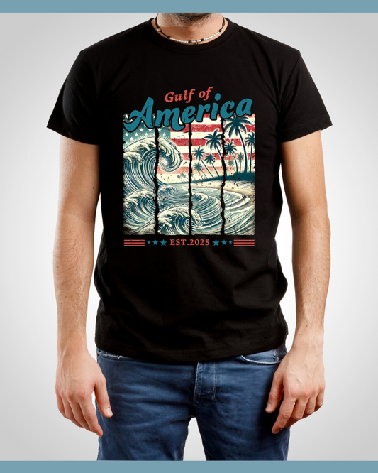 Gulf of America with Flag & Wave Softstyle Unisex T-shirt